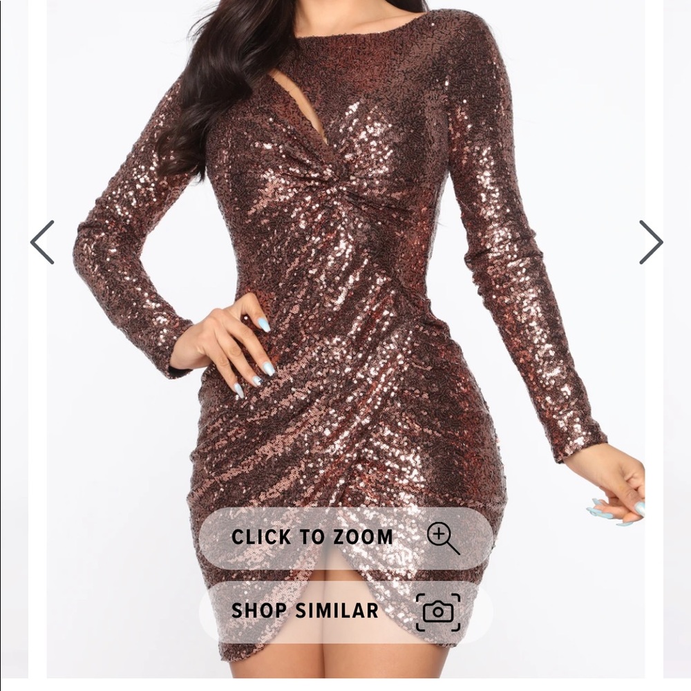 XL Bronze Sequined Dress - never worn